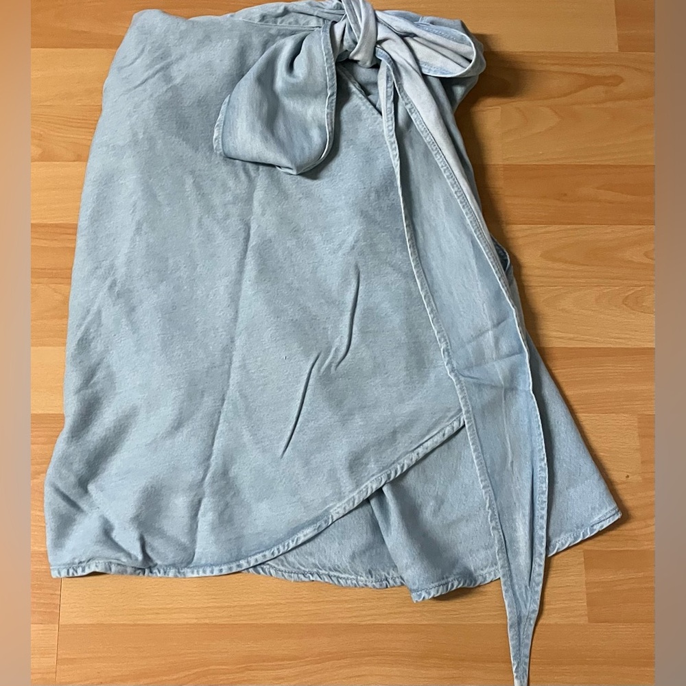 Free People Light Blue Denim Skirt/Dress (Convertible) - Size XS (runs big)